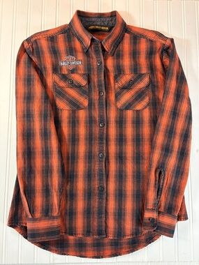 Harley Davidson Oak Leaf Embroidered long sleeve shirt size medium
